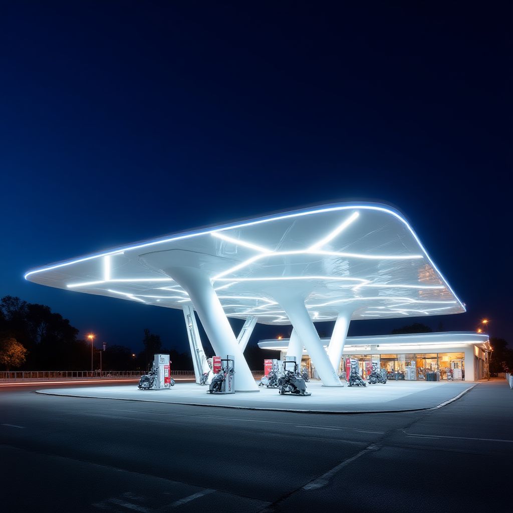 Estación YPF moderna en Buenos Aires
