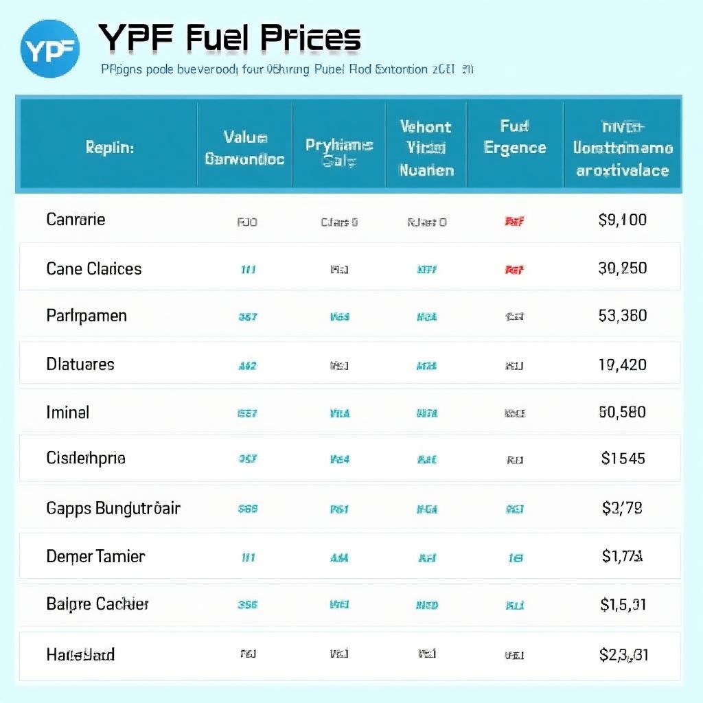 Precios de combustibles YPF